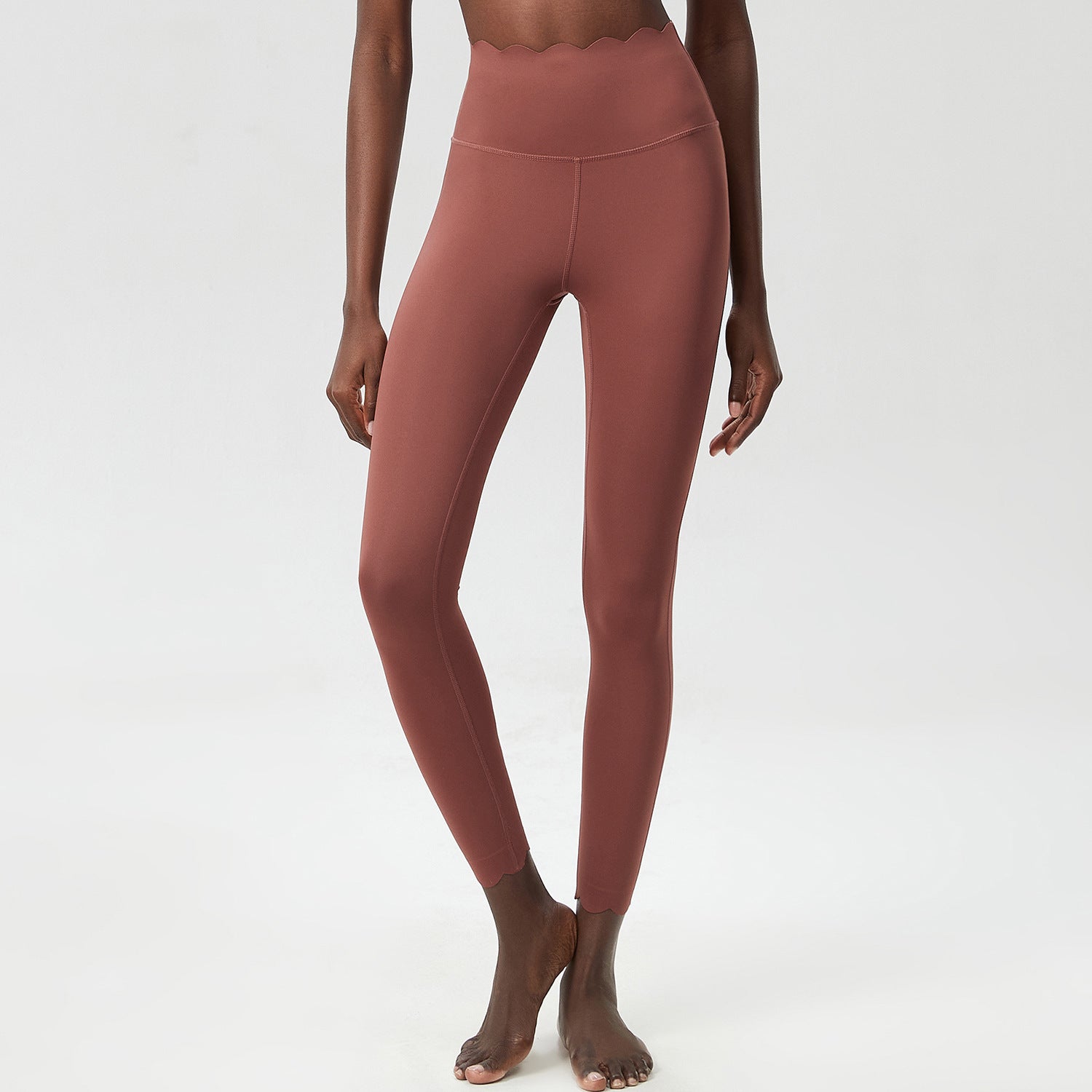 Hip Raise with Wave Pattern Tight Body Lifting Leggings, Color - Lycra Milk Leather