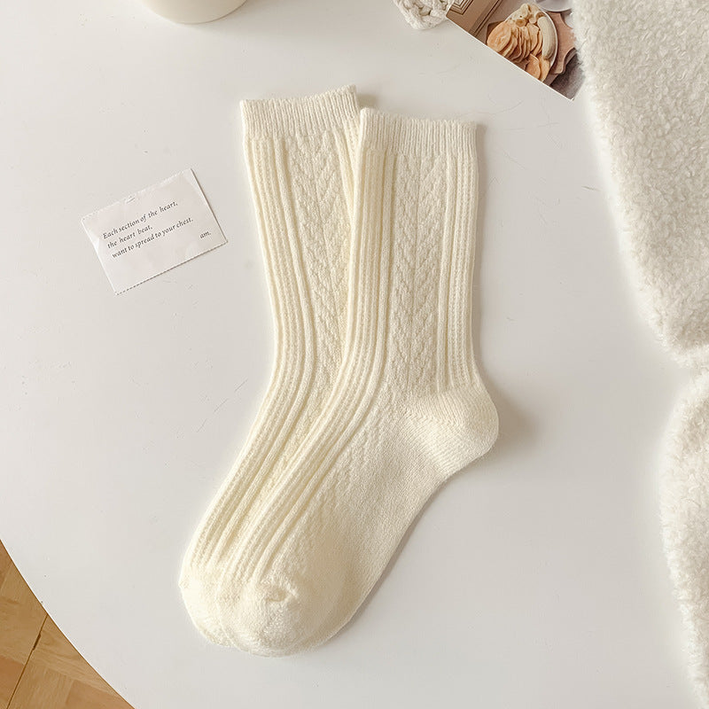 Women's Twist Pattern Wool Socks