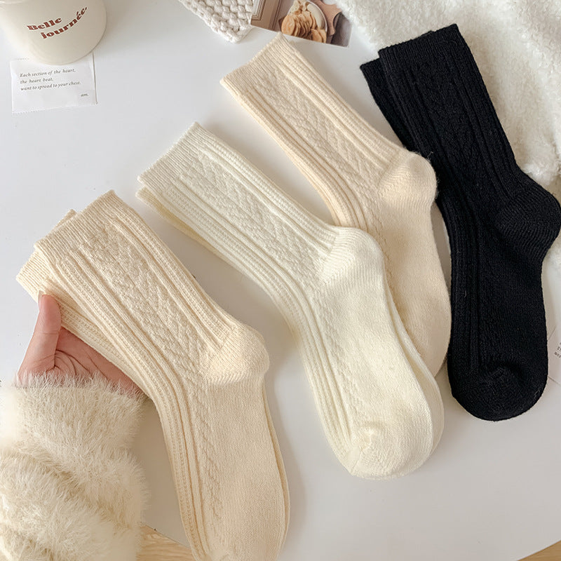 Women's Twist Pattern Wool Socks