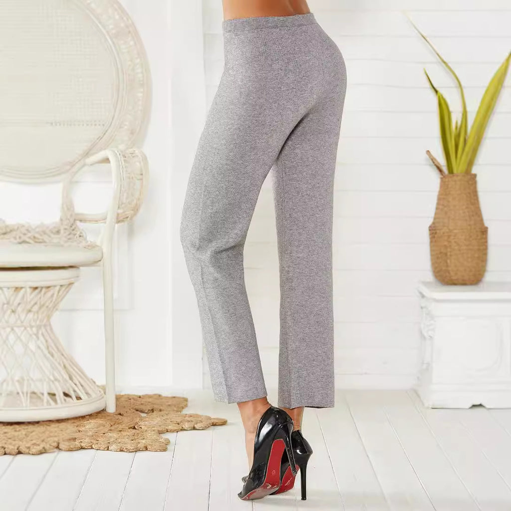 Mid-waist Woven Stretch Slimming and Warm Casual Wear