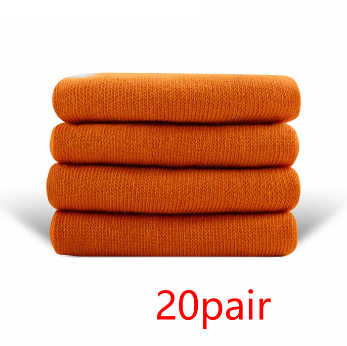 High-elastic Mid-calf Colored Cotton Socks