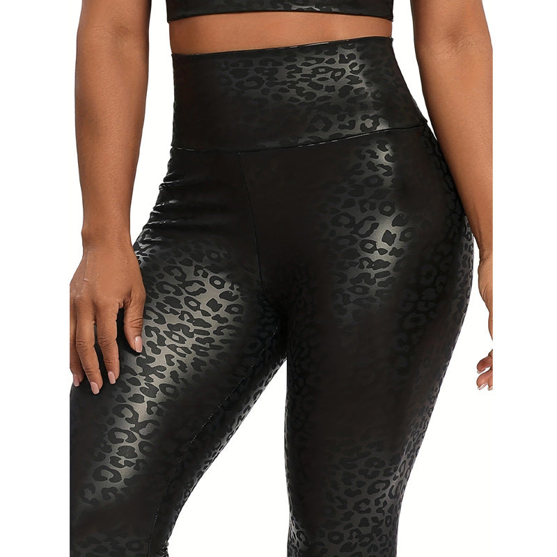 New Cross-border lifting and shaping Leopard Print leggings