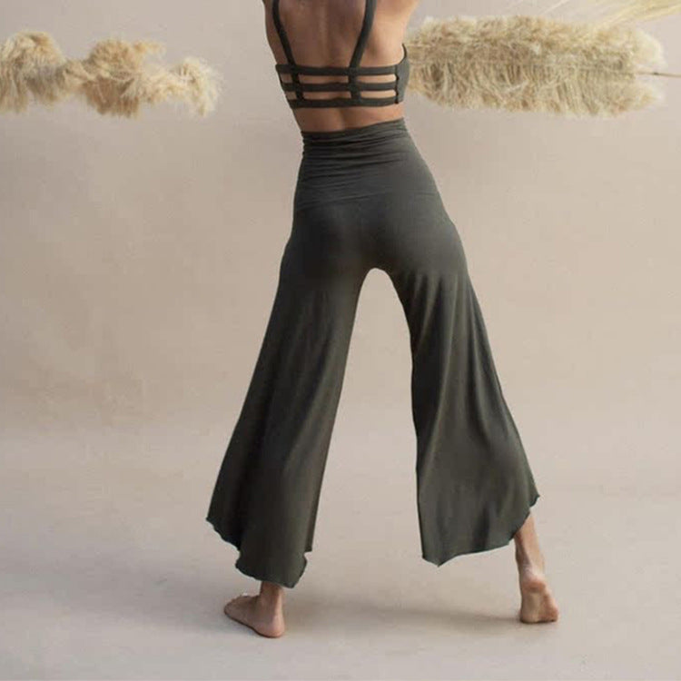 Backless Strapped Top with Bell Bottom Style Pants