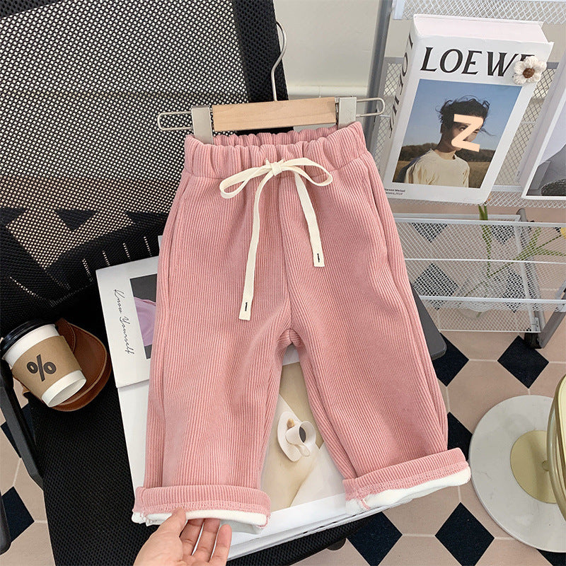Fashion Girls Thick Warm Unhindered Performance Jogging Pants