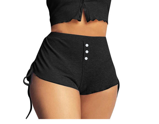 Women's Sleepwear Printed Side Drawstring Shorts