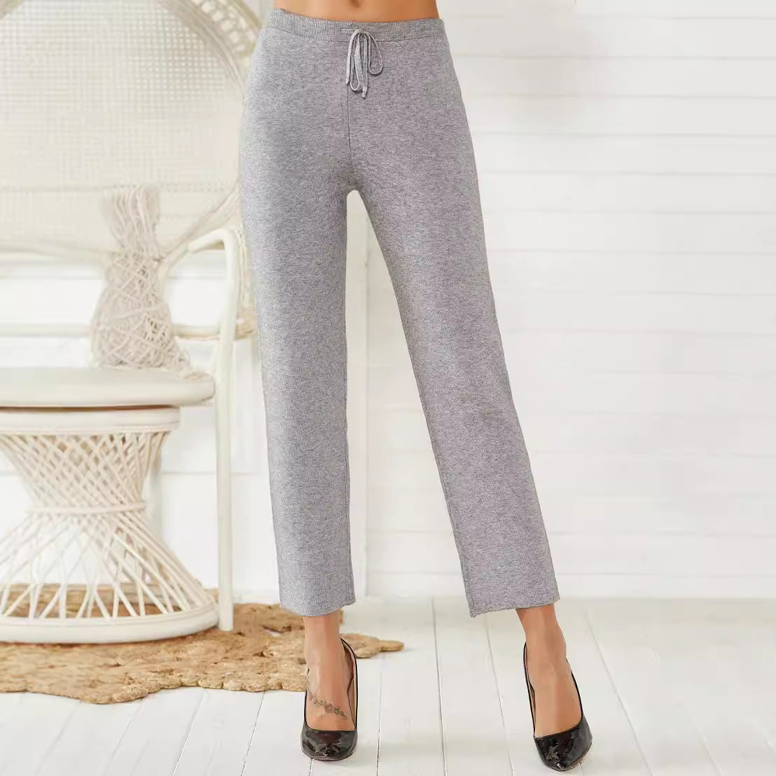 Mid-waist Woven Stretch Slimming and Warm Casual Wear