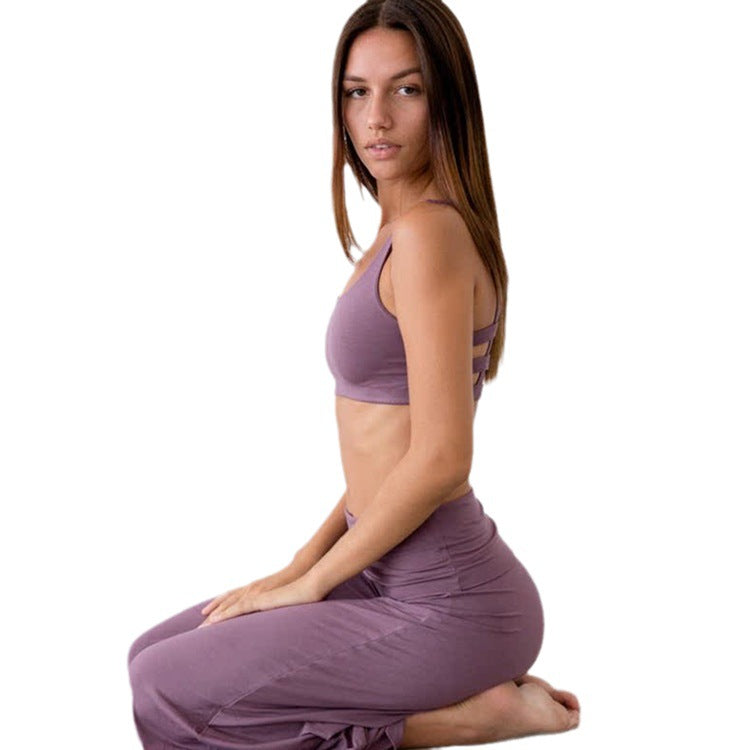 Backless Strapped Top with Bell Bottom Style Pants