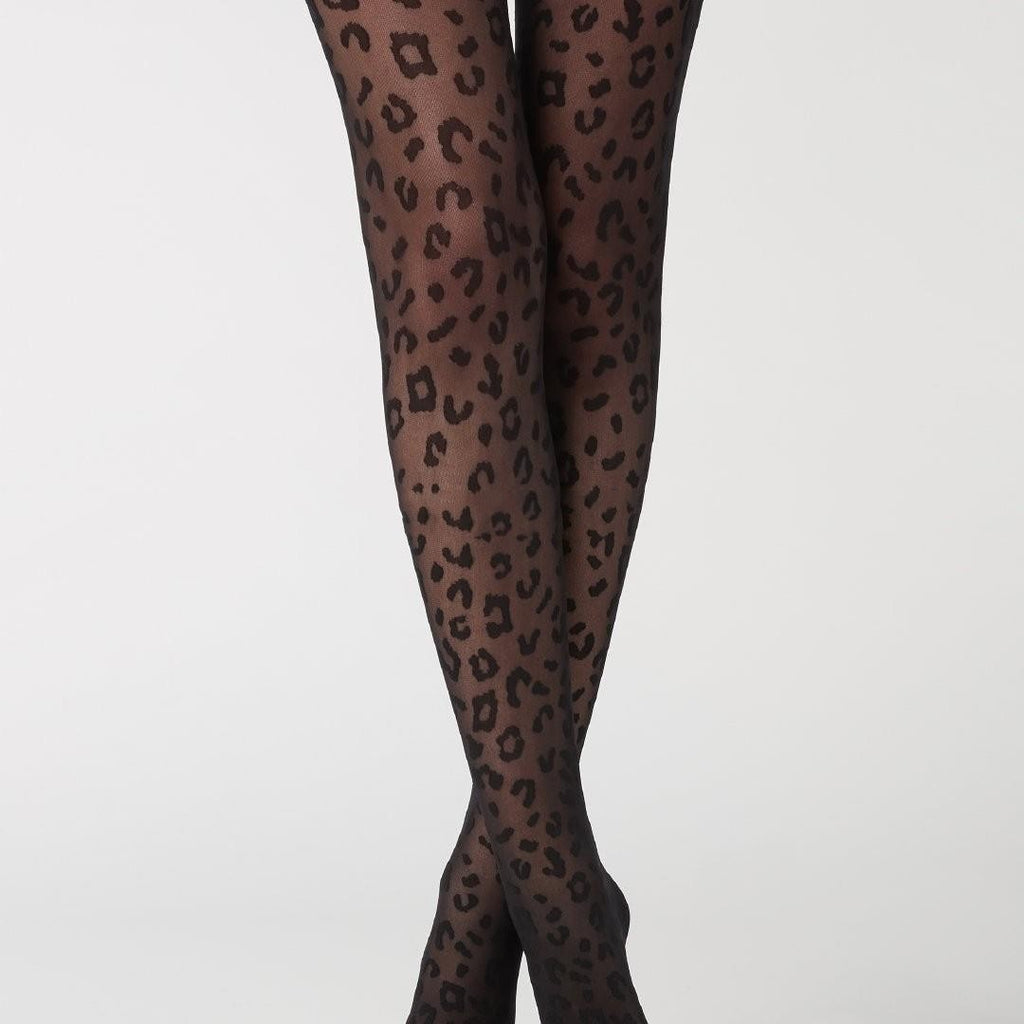 Smooth and Sleek Leopard Jacquard Pantyhose