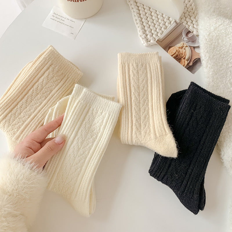 Women's Twist Pattern Wool Socks