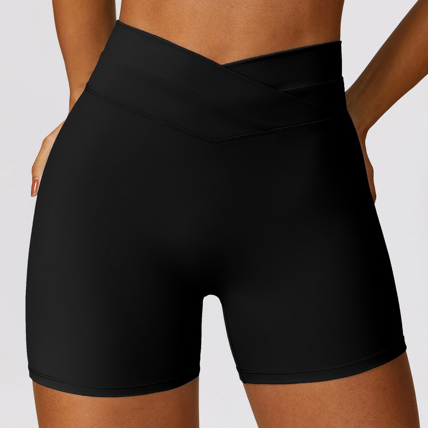 Hip Raise Shorts with Cross High-waisted