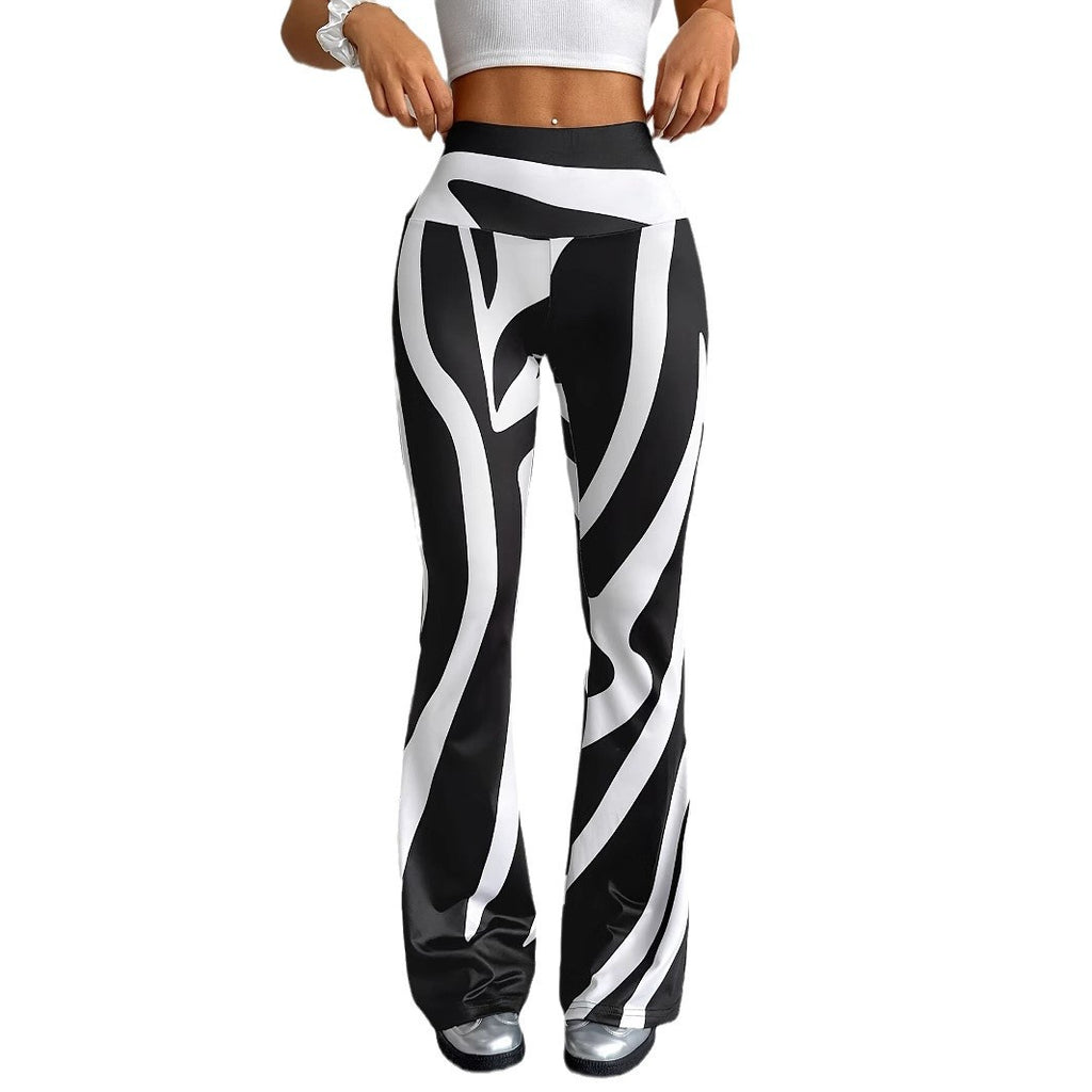 Bell-bottom Pants Fashion Printed High Waist Sheath Casual Leggings