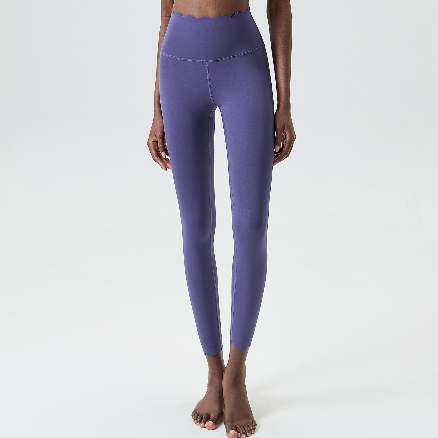 Hip Raise with Wave Pattern Tight Body Lifting Leggings, Color - Lycra Milk Leather