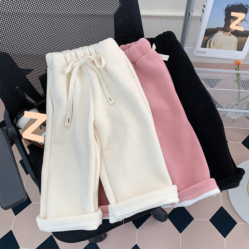 Fashion Girls Thick Warm Unhindered Performance Jogging Pants
