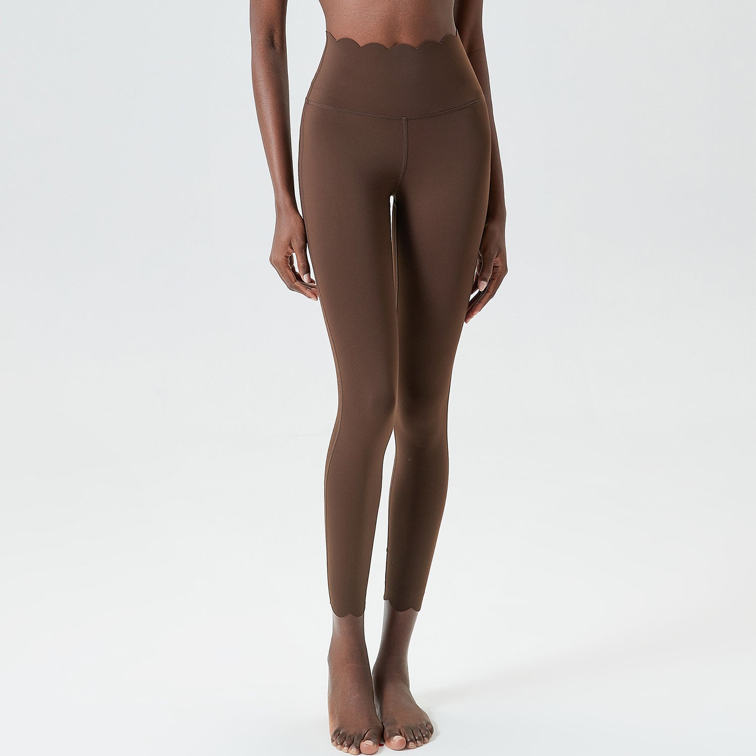 Hip Raise with Wave Pattern Tight Body Lifting Leggings, Color - Lycra Milk Leather
