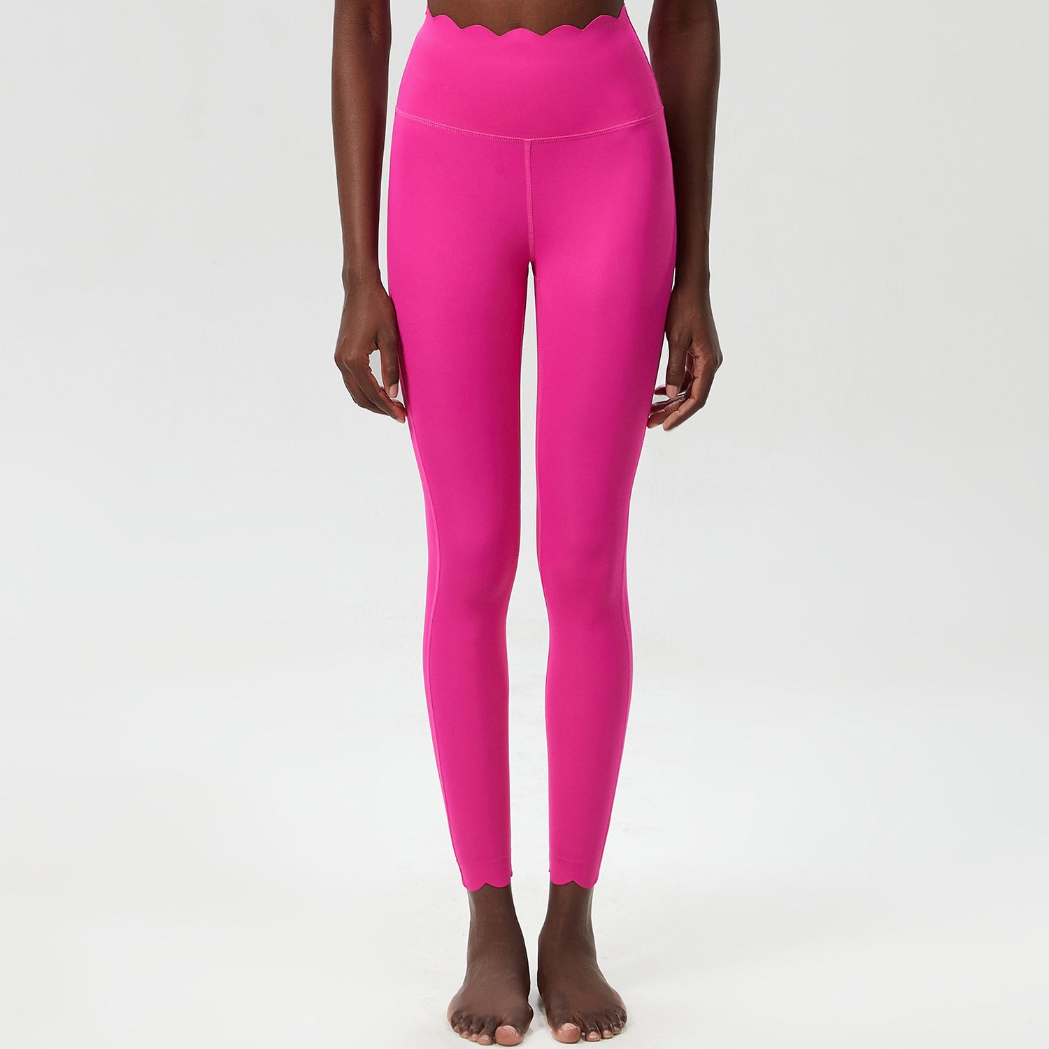 Hip Raise with Wave Pattern Tight Body Lifting Leggings, Color - Lycra Milk Leather