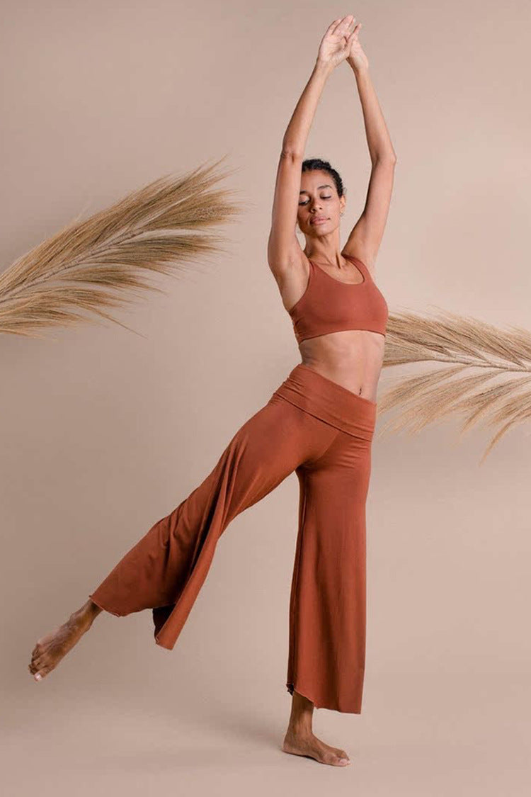 Backless Strapped Top with Bell Bottom Style Pants