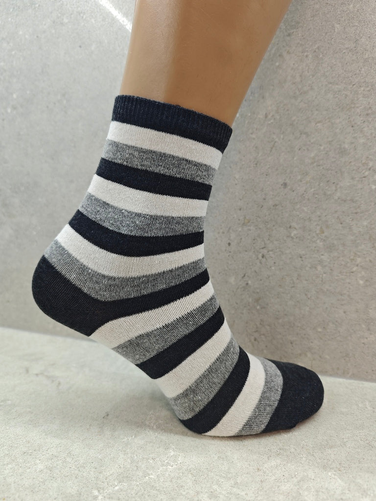 Pack Of 6 12 24 Pairs  Womens Colourful Striped Socks