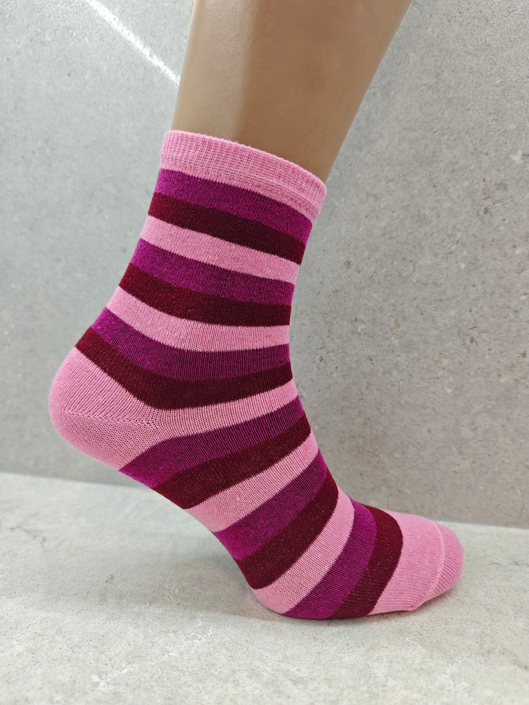 Pack Of 6 12 24 Pairs  Womens Colourful Striped Socks