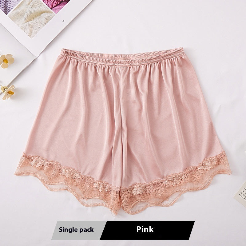 Thin Lace Ice Silk Base Shorts with Safety Anti-Exposure