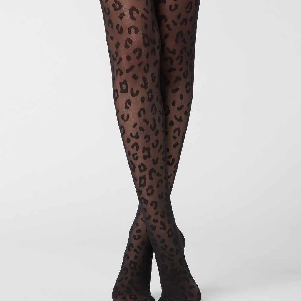 Smooth and Sleek Leopard Jacquard Pantyhose