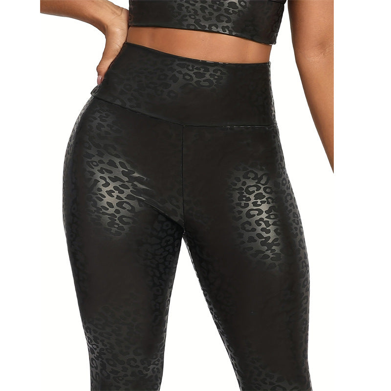 New Cross-border lifting and shaping Leopard Print leggings