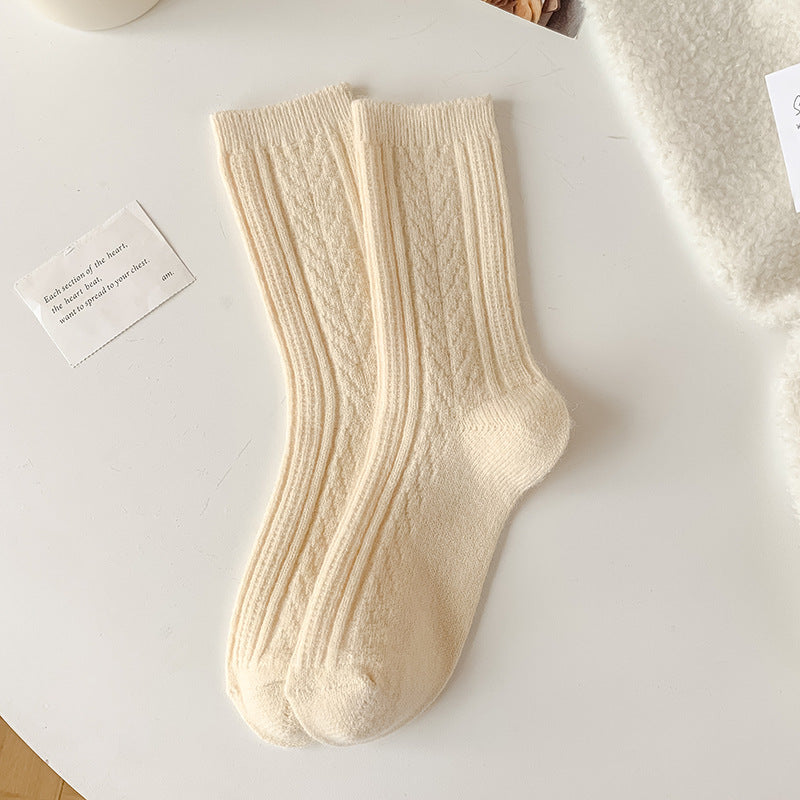 Women's Twist Pattern Wool Socks