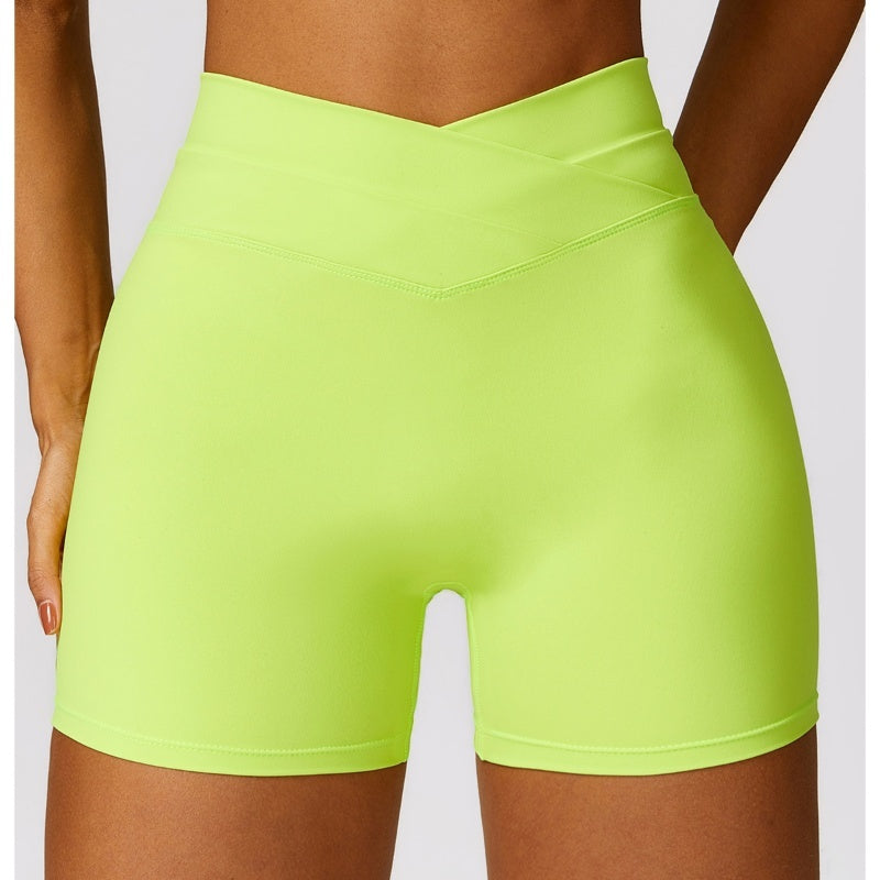 Hip Raise Shorts with Cross High-waisted