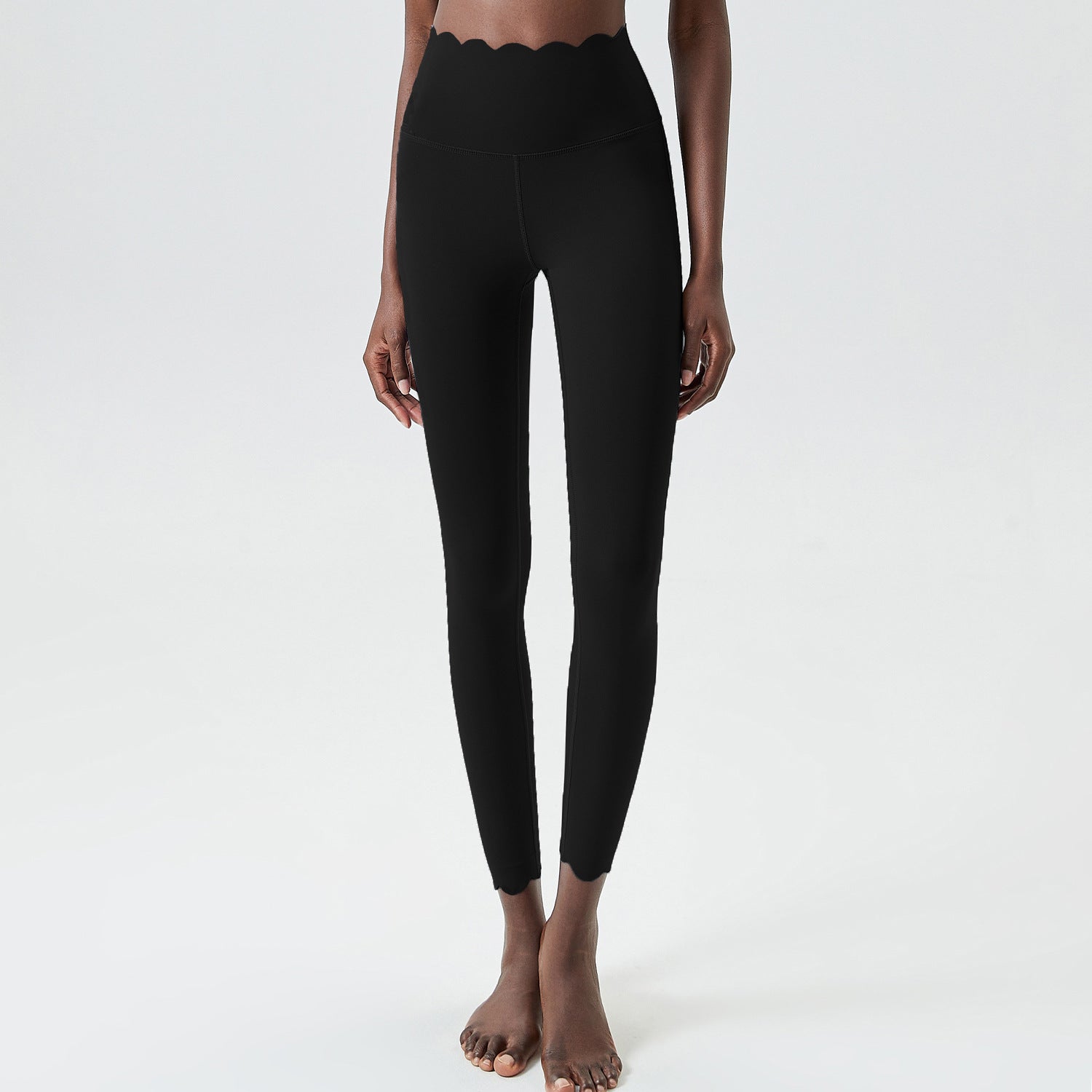 Hip Raise with Wave Pattern Tight Body Lifting Leggings, Color - Lycra Milk Leather