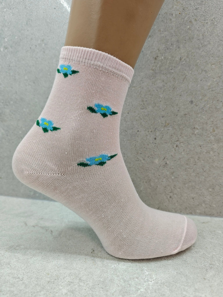 Women's Floral Cotton Socks 6 12 24 Pairs