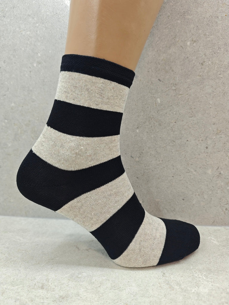 Womens Colourful Striped Socks Pack Of 6 12 24 Pairs