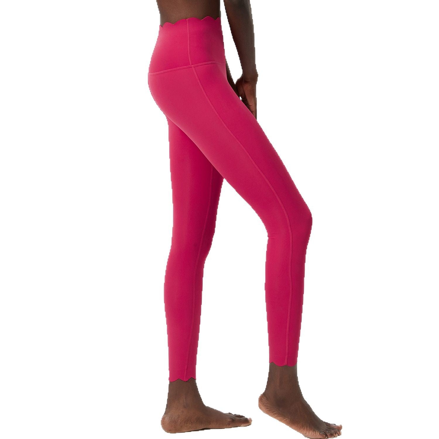 Hip Raise with Wave Pattern Tight Body Lifting Leggings, Color - Lycra Milk Leather