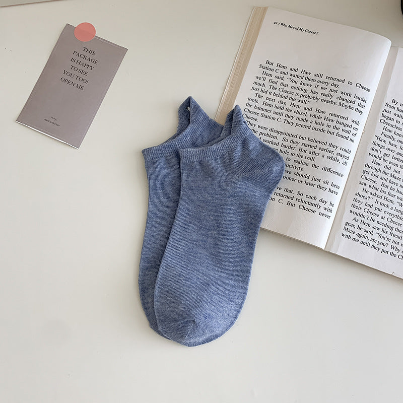 Women's Ankle Socks Smiley Face Embroidered